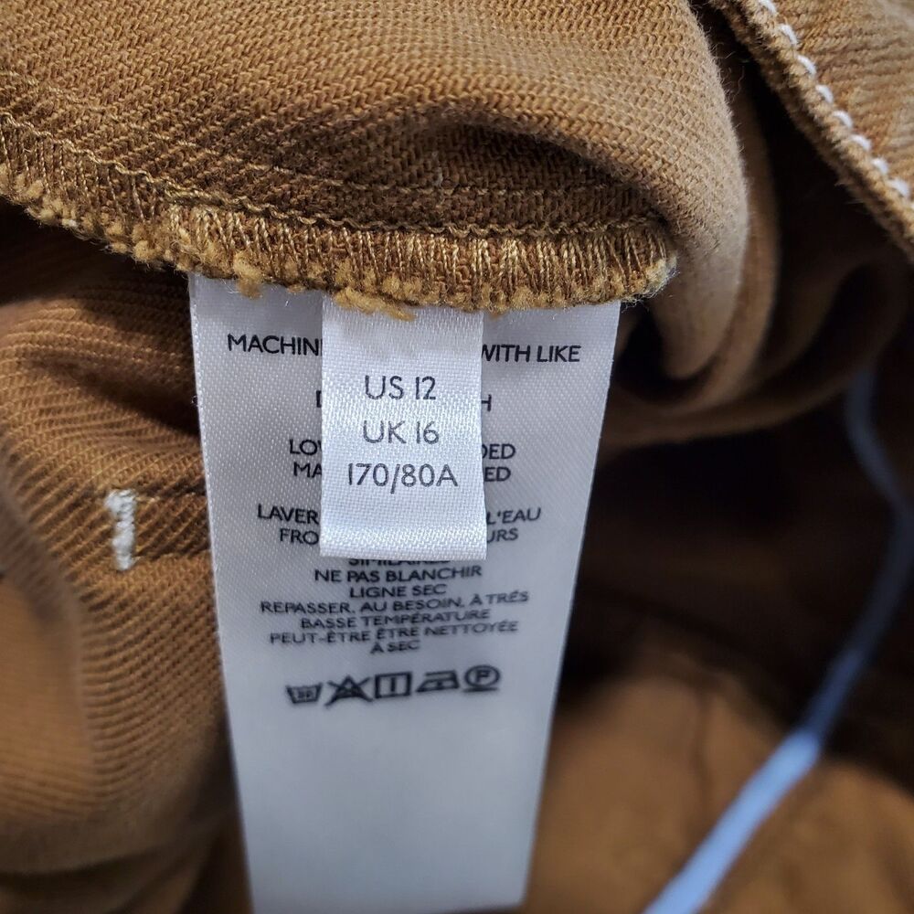 Anthropologie Size 12 Wide Leg Cropped Porter Pants Spicy Mustard Brown - Picture 5 of 7
